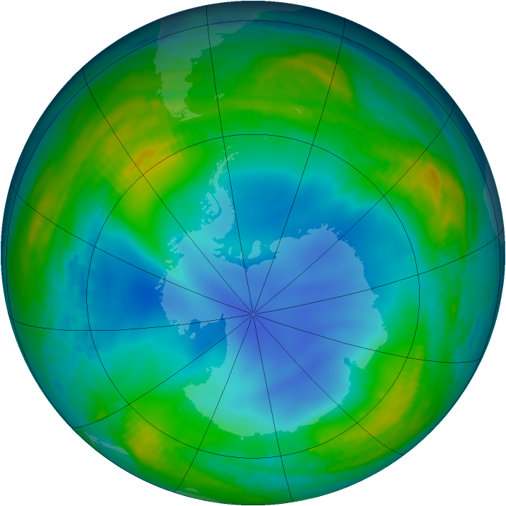 Antarctic ozone map for 12 June 1986